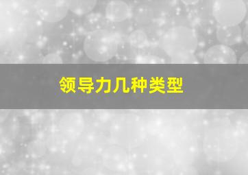 领导力几种类型