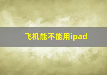 飞机能不能用ipad