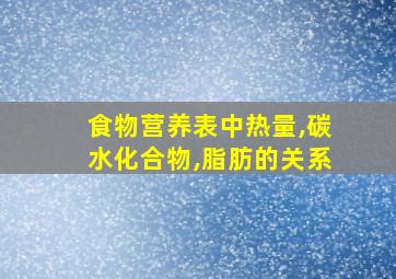 食物营养表中热量,碳水化合物,脂肪的关系