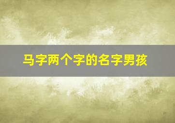 马字两个字的名字男孩