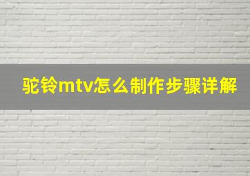 驼铃mtv怎么制作步骤详解