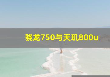 骁龙750与天玑800u