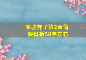 骆驼祥子第2章简要概括50字左右