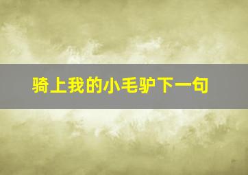 骑上我的小毛驴下一句