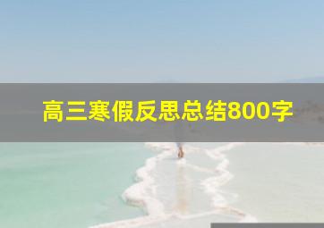 高三寒假反思总结800字