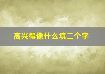 高兴得像什么填二个字