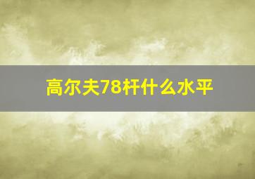 高尔夫78杆什么水平