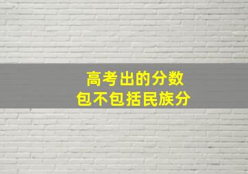 高考出的分数包不包括民族分