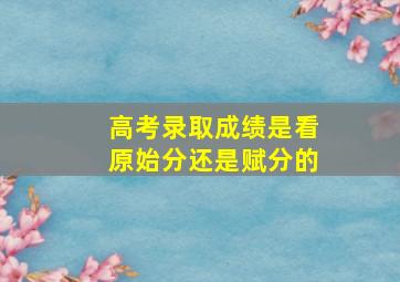 高考录取成绩是看原始分还是赋分的