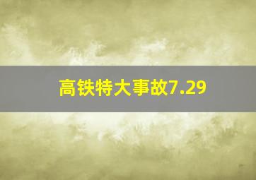 高铁特大事故7.29