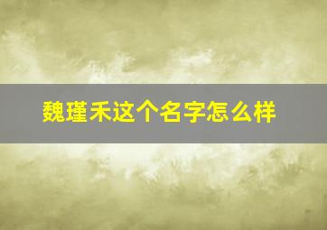 魏瑾禾这个名字怎么样