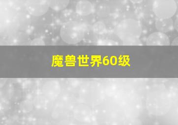 魔兽世界60级