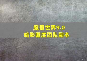 魔兽世界9.0暗影国度团队副本