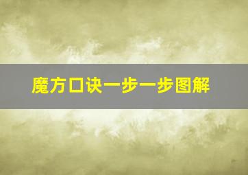 魔方口诀一步一步图解