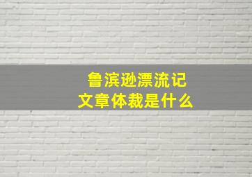 鲁滨逊漂流记文章体裁是什么