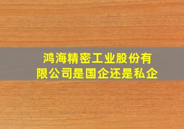 鸿海精密工业股份有限公司是国企还是私企