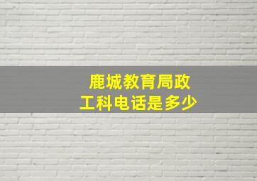 鹿城教育局政工科电话是多少