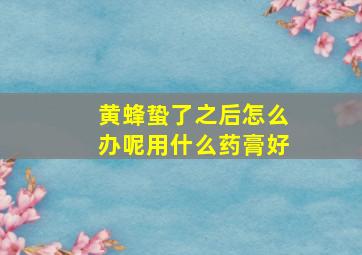 黄蜂蛰了之后怎么办呢用什么药膏好