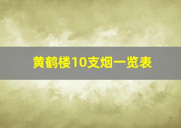 黄鹤楼10支烟一览表