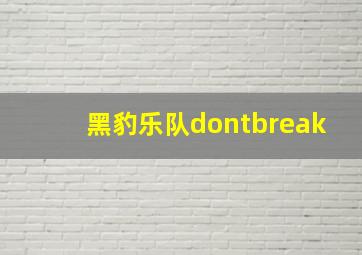 黑豹乐队dontbreak