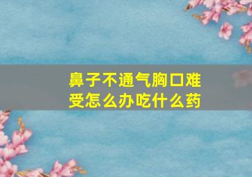 鼻子不通气胸口难受怎么办吃什么药